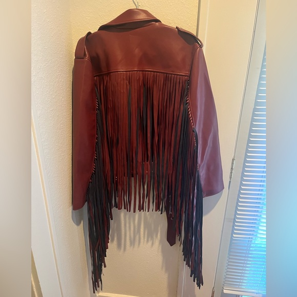 Nasty Gal Jackets & Coats Leather Jacket With Fringe Poshmark